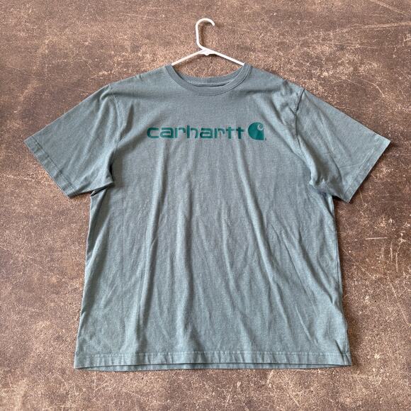 Carhartt T Shirt Mens XL Green Loose Casual Short Sleeve Logo Work - Picture 1 of 9
